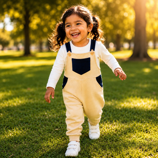 Overol Carpintero Niños Beige French Terry | Talla 2 | 1-2 Años | Baby Ant