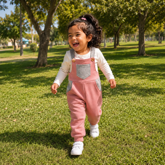 Overol Carpintero Niña Palo Rosa French Terry | Talla 2 y 4 | 1-3 Años | Baby Ant